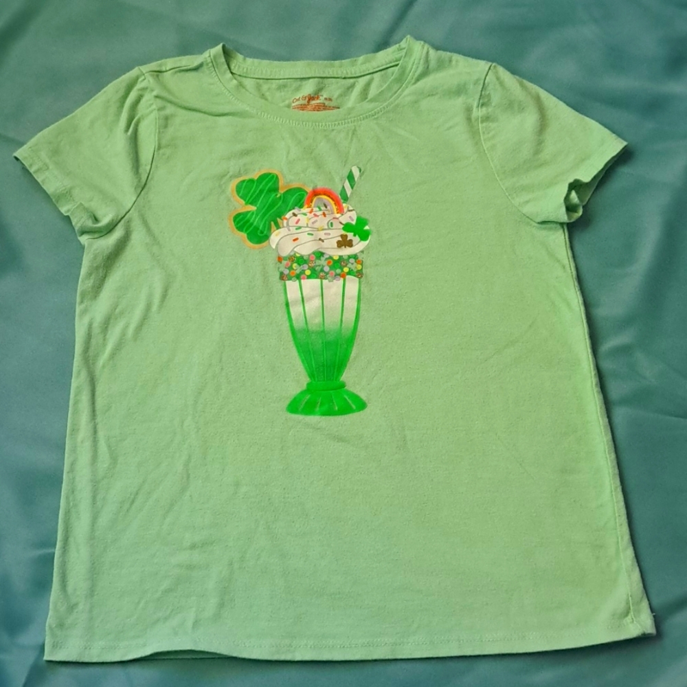 Cat & Jack Green Kids Shirt with Shamrock Design